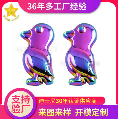 3d立體(tǐ)浮雕徽章,可愛卡通彩虹電鍍小鳥胸針定制