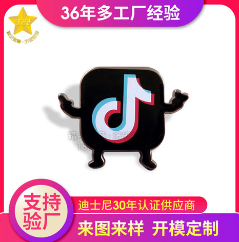 企業宣傳徽章,互聯網企業抖音(yīn)IP形象徽章定做,logo徽章